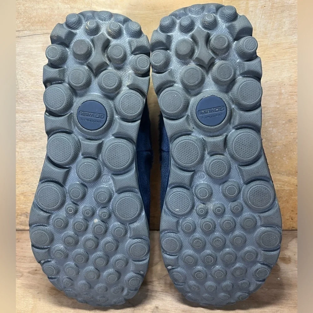 Skechers Go Walk Womens Size 8 Extra Wide Slip On Faux Fur Lined Shoes Blue - Picture 7 of 8